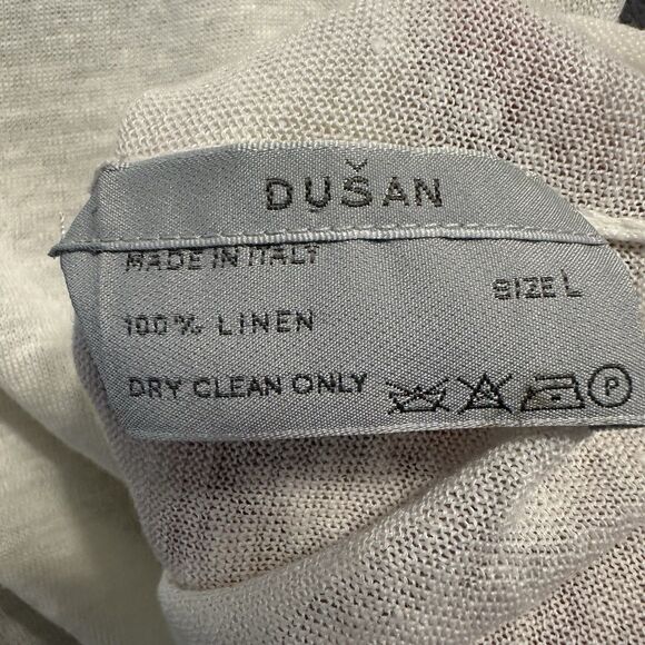 Dusan 100% Linen Sleeveless Tank Top Size L Quiet Luxury Minimalist Layering - Picture 2 of 6